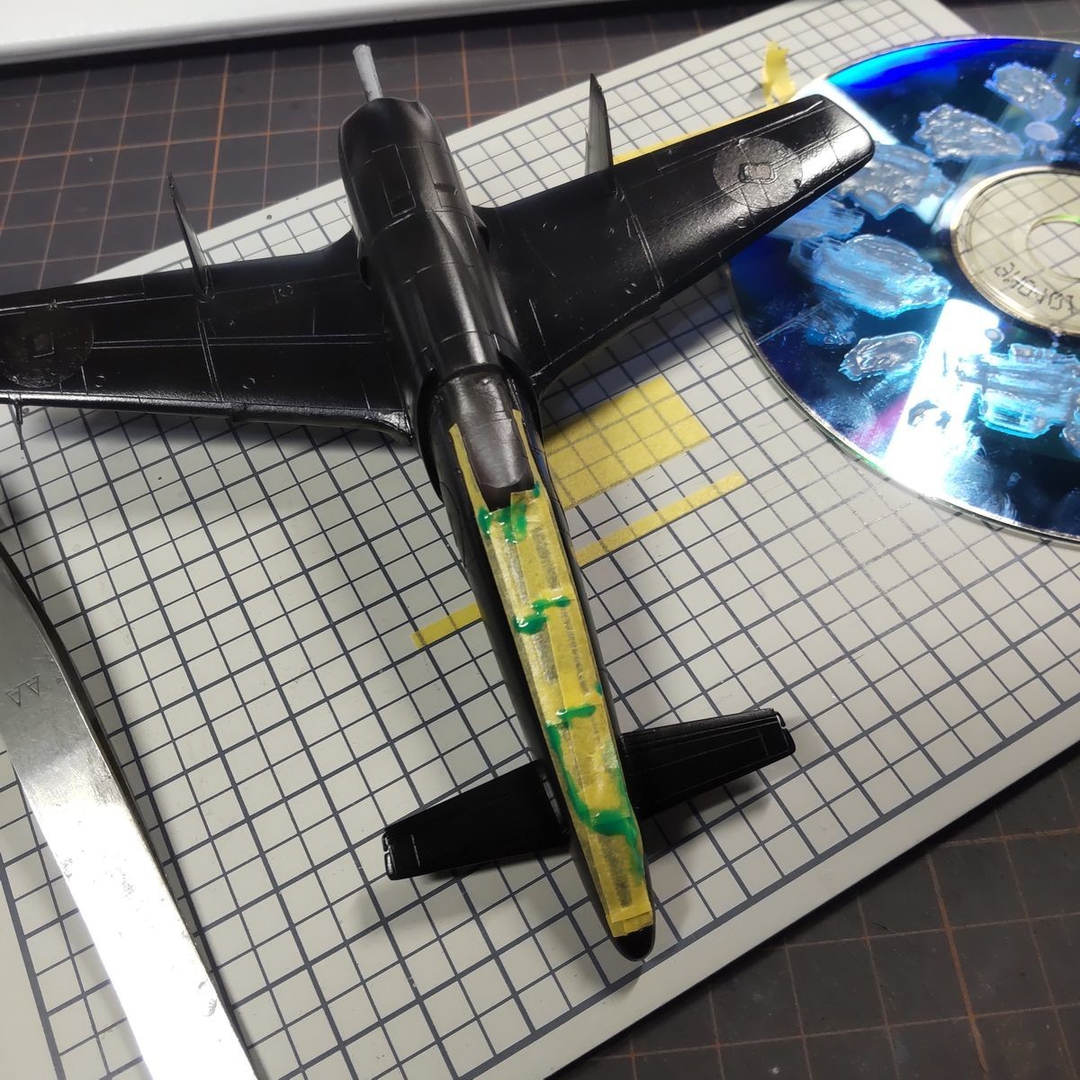 九州局地戦闘機「震電」 1/72  塗装改修完成品 濃緑グラデーション退色塗装 九州局地戦闘機「震電」 1/72 塗装改修完成品 濃緑