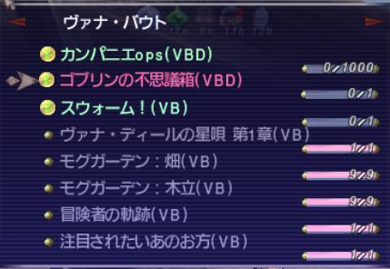 ヴァナバウト 10日目 お題