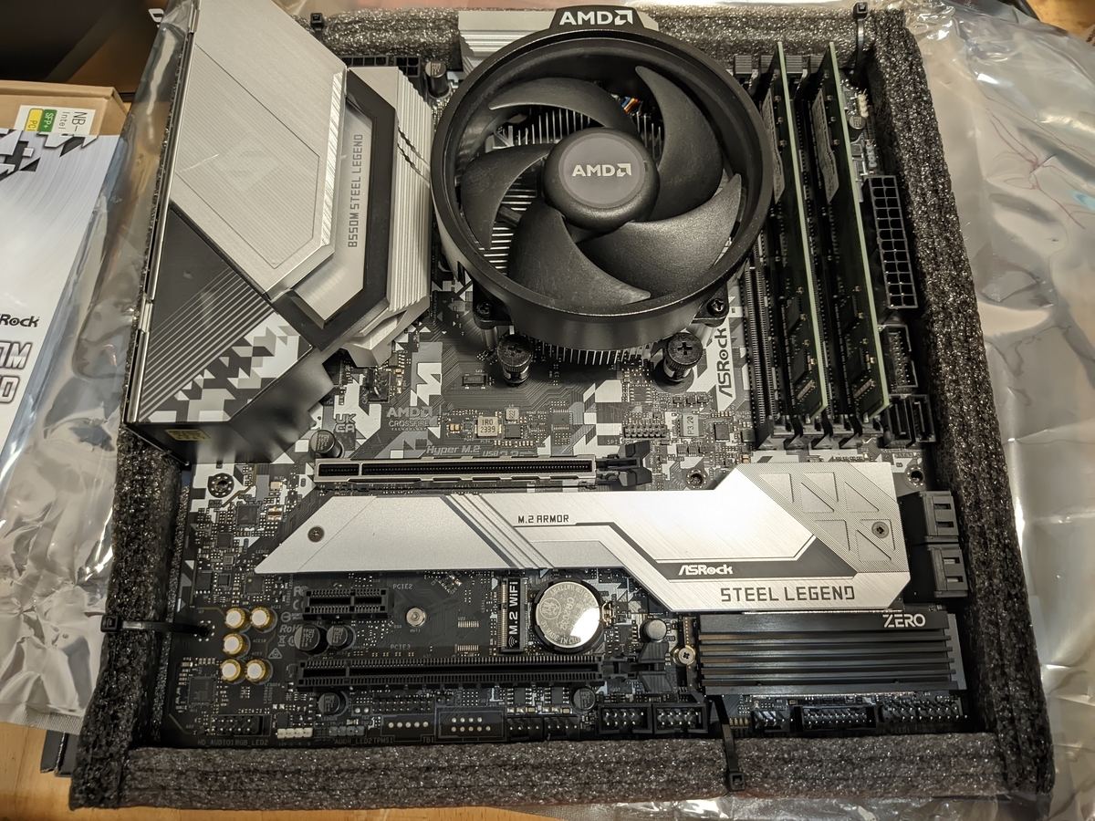 録画鯖更新のために中身を調達（Ryzen5 5500GT+ASRock B550M