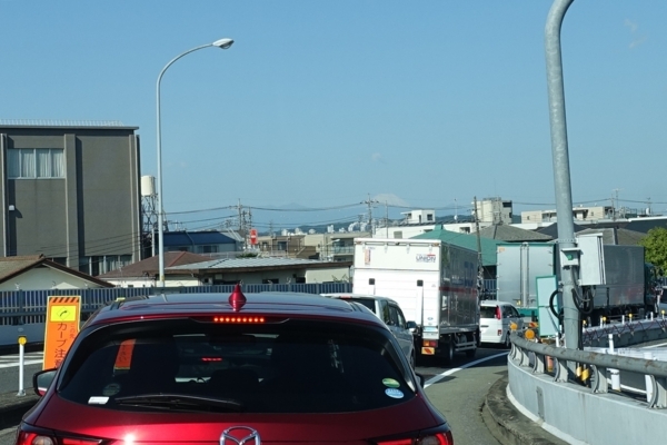 調布ICから見えた富士山