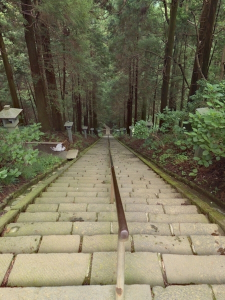 奥の院から石段下を望む