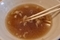 つゆに蕎麦湯を入れる