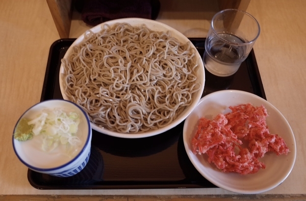 紅生姜天もりそば(510円)+大盛【1.5倍】(100円)