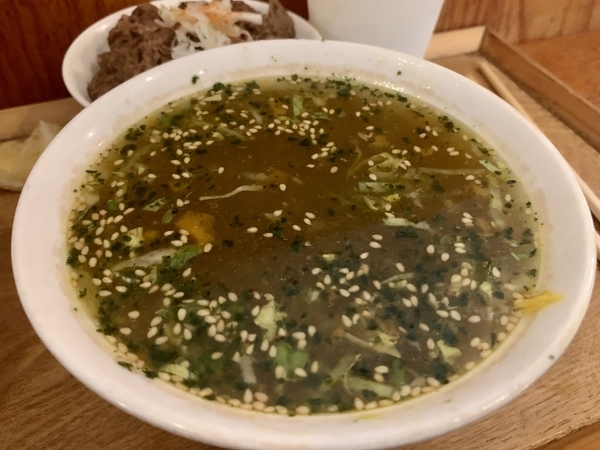 バジル蕎麦湯