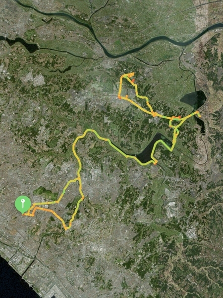 行程図(航空写真)