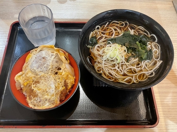 ミニひれかつ丼セット【かけそば】(580円)