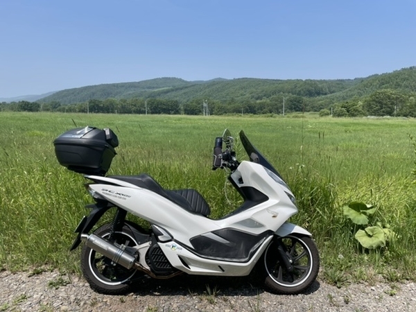 関農場跡とPCX150