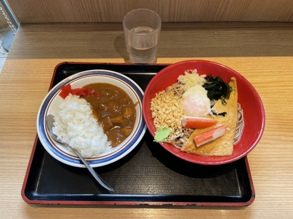 冷し特撰富士そばミニカレー付(590円)