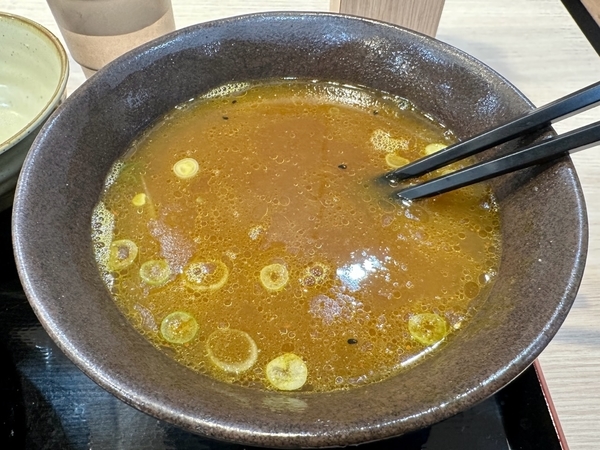 カレー蕎麦湯