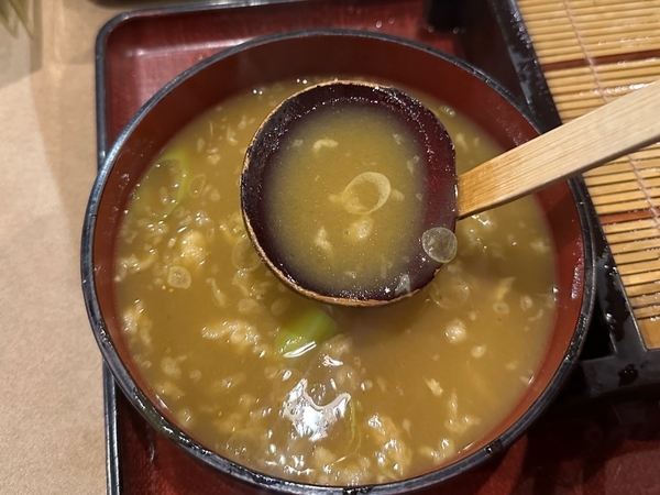 カレー蕎麦湯