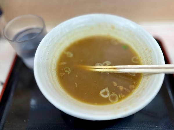 カレー蕎麦湯
