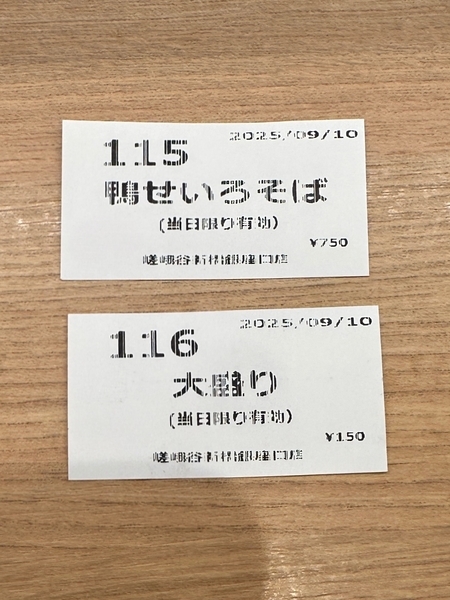購入した食券