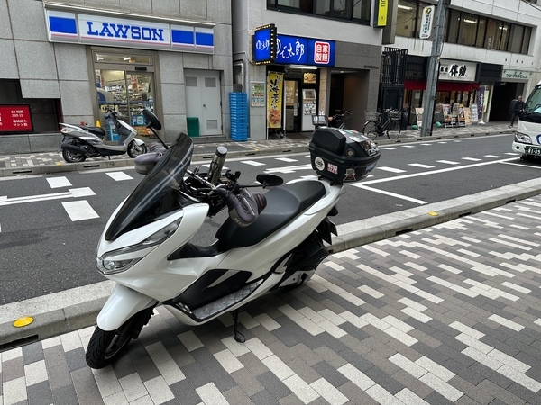 ゆで太郎銀座5丁目店とPCX150