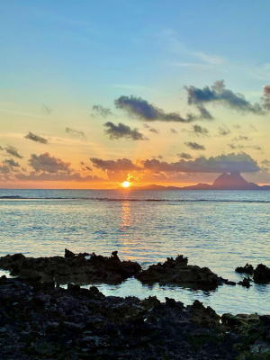 タヒチ,夕陽,サンセット,ボラボラ島