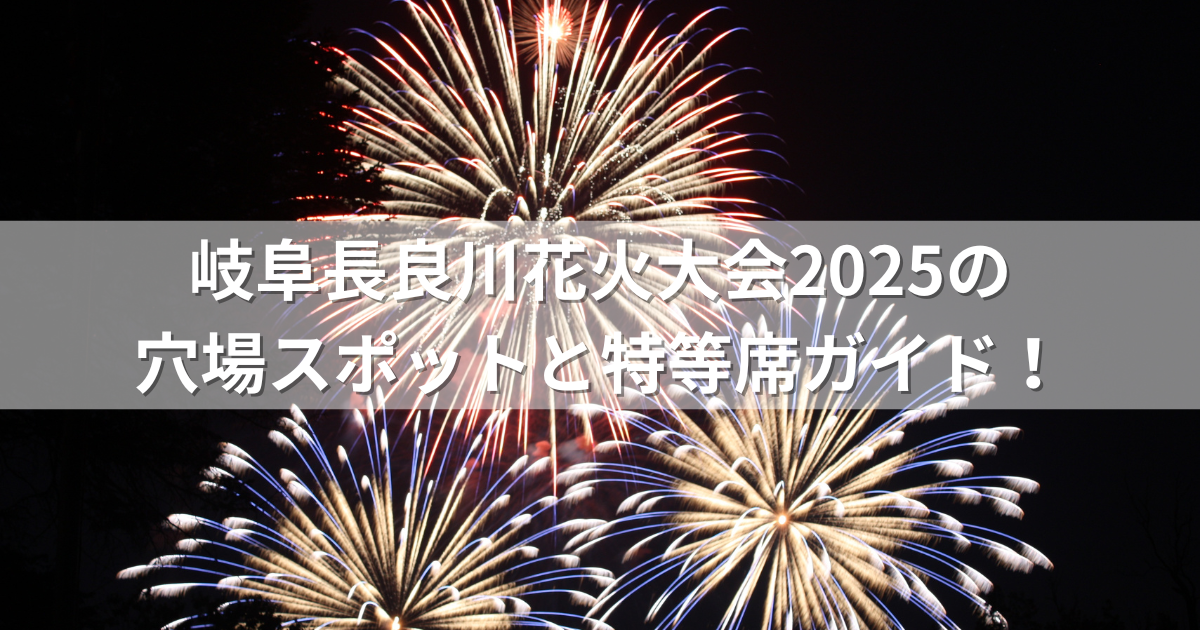 ぎふ長良川花火大会2025の穴場スポットと特等席ガイド！ - 趣味と生活 