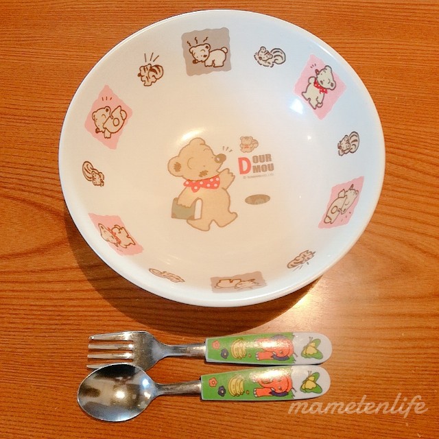子ども用丼、スプーン、フォーク