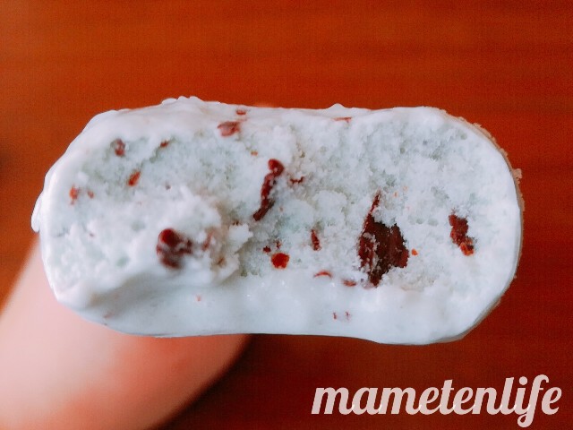 さわやかすぎ~。やりすぎチョコミントバーのアップ