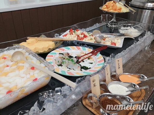 新潟ふるさと村番屋亭ランチバイキングの冷たいものコーナー