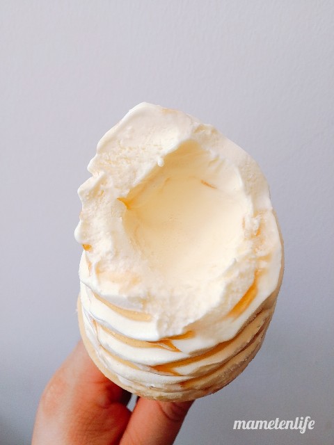 赤城たっぷりアップルパイのアイスクリームのアップ