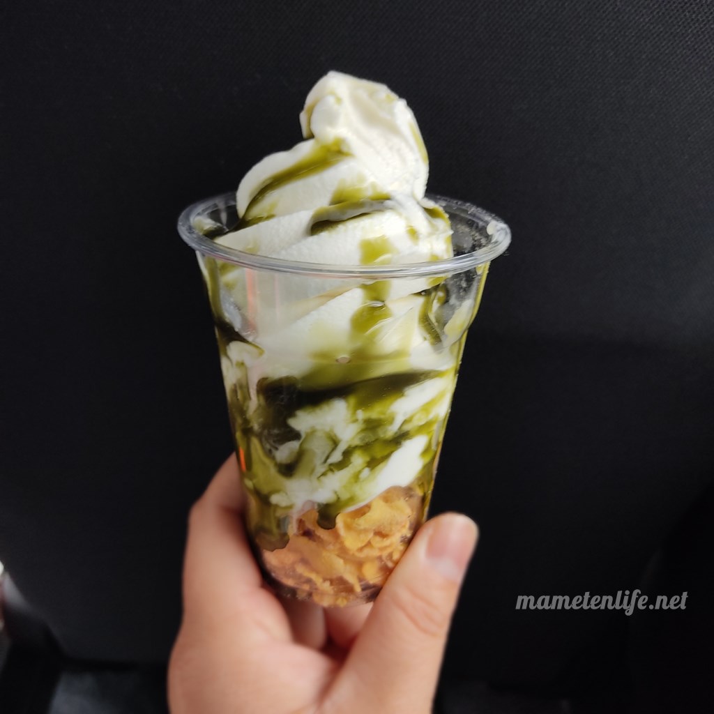 道の駅阿賀の里のサンデーソフト抹茶