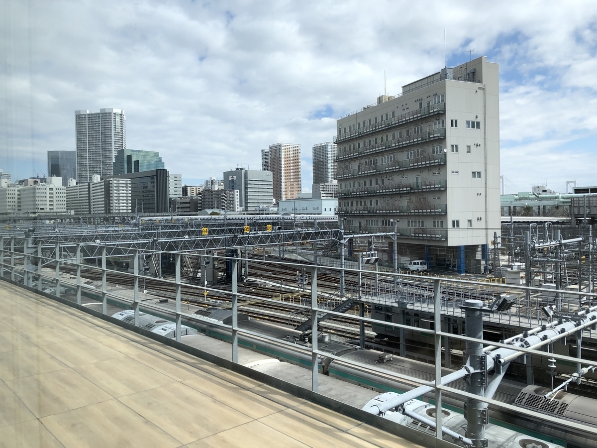 高輪ゲートウェイ駅から車庫が見える