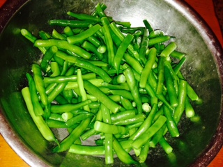 茹でたインゲン画像