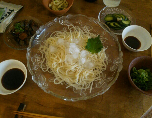 ある日の簡単お昼御飯　冷やしうどん画像