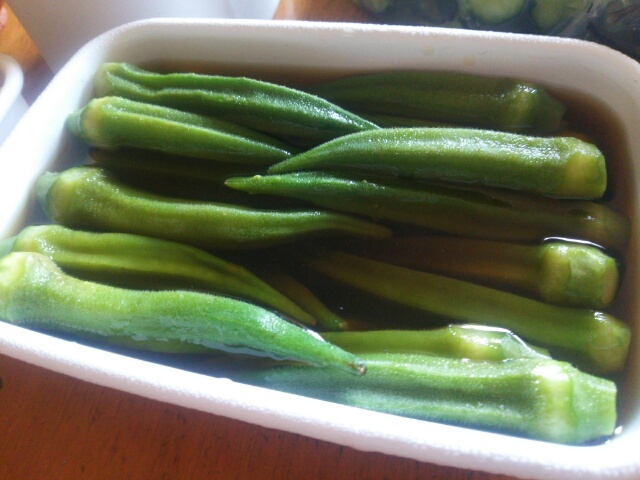 オクラの自家製麺つゆ漬け画像