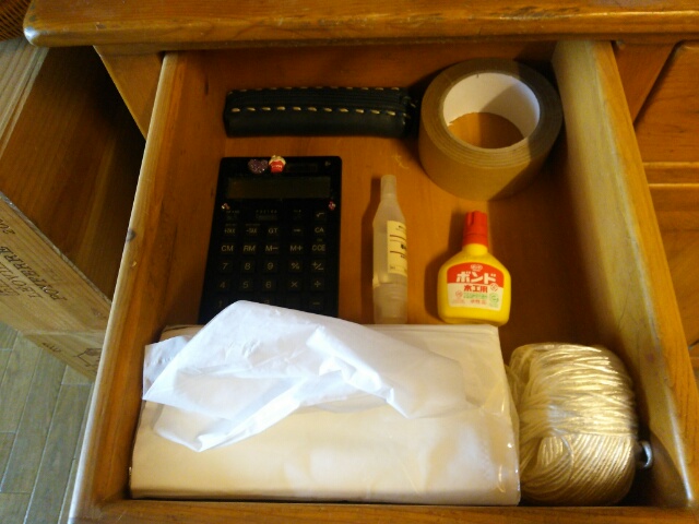 ティッシュを収納した引き出し