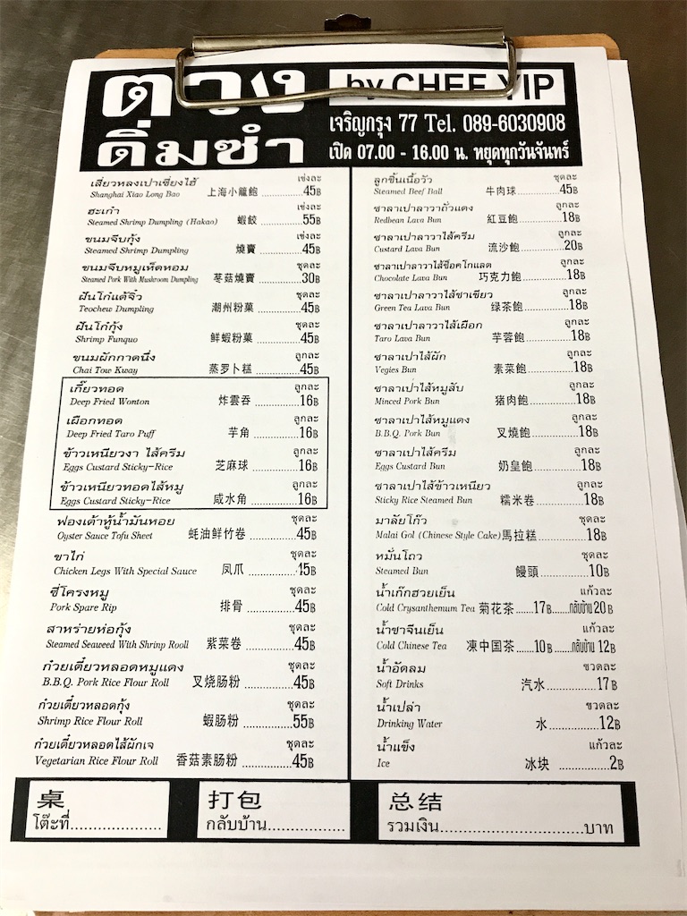 タイ最古の車道チャルンクルン通りにある小さな点心の名店（Tuang Dim