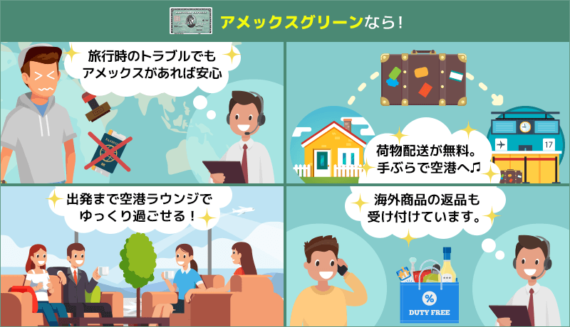 アメックスグリーンのサービス内容のイラスト
