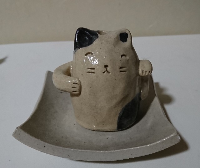 招き猫20【栃木】益子焼/半澤淳子 - 郷土玩具/招き猫十八番
