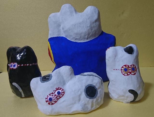 招き猫33【京都】山崎張り子人形 - 郷土玩具/招き猫十八番