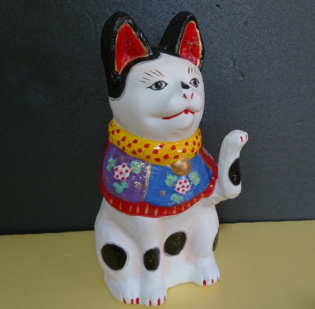 中野雛人形　中野人形　立ヶ花人形　招き猫 招き猫47【長野】立ヶ花人形 - 郷土玩具/招き猫十八番