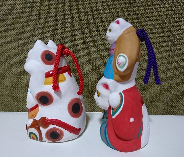 中ノ子勝美 『古型博多人形』ダルマ 招き猫 兎うさぎ 福助 伝統 工芸 置物 中ノ子勝美 『古型博多人形』ダルマ 招き猫 兎うさぎ 福助 伝統