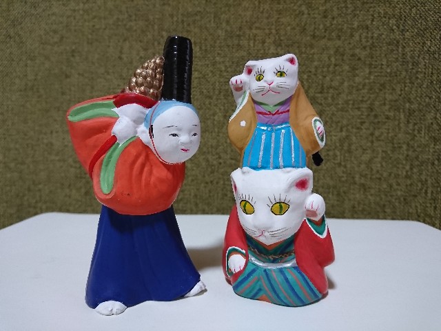 招き猫58【福岡】古型博多人形 - 郷土玩具/招き猫十八番