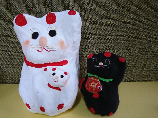 廃絶 佐原張子 招き猫 黄 鎌田芳朗 郷土玩具 (7/24迄出品)