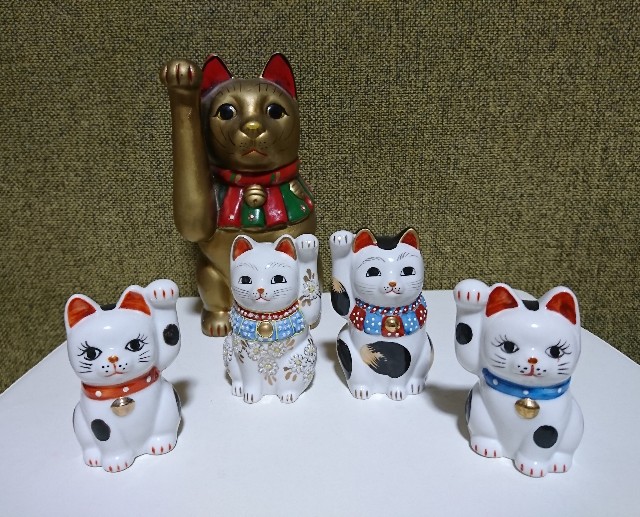 招き猫87の3【愛知】瀬戸焼 - 郷土玩具/招き猫十八番
