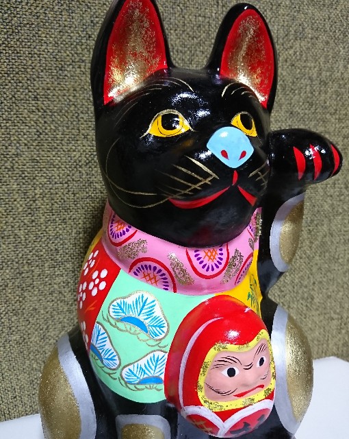 招き猫92【岐阜】市原土人形 - 郷土玩具/招き猫十八番