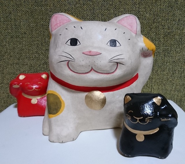 いよいよ登場　真　山田童２　山田張子工房　張子面 招き猫118の2【山形】上山張子 /蔵六面工房 - 郷土玩具/招き猫十八番