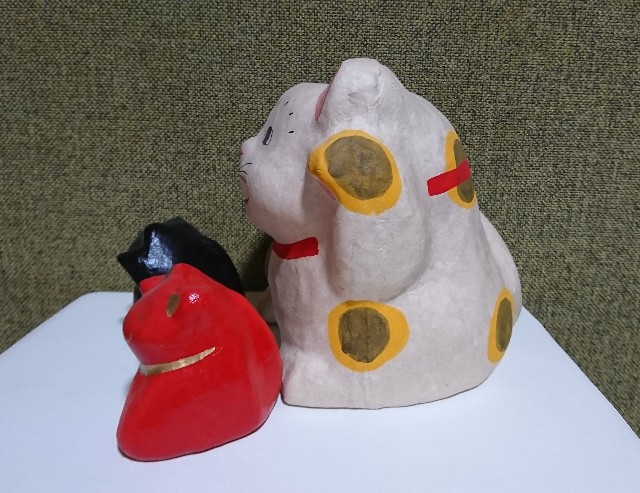 招き猫118の2【山形】上山張子 /蔵六面工房 - 郷土玩具/招き猫十八番