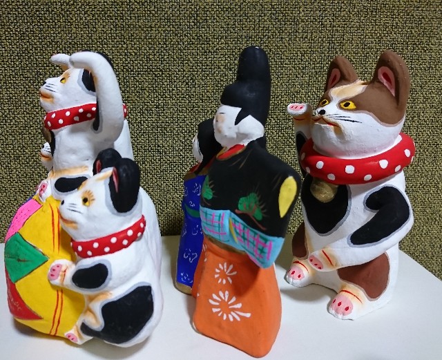招き猫25の3【滋賀】小幡人形(デコ) - 郷土玩具/招き猫十八番