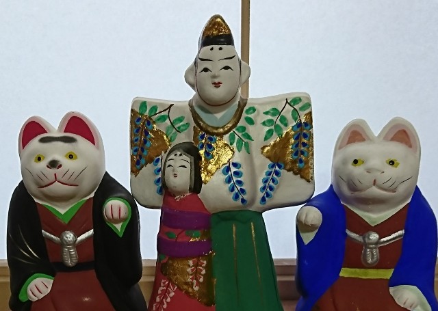 京都伏見　土人形　招き猫 招き猫1の2【京都】伏見人形/丹嘉(たんか) - 郷土玩具/招き猫十八番
