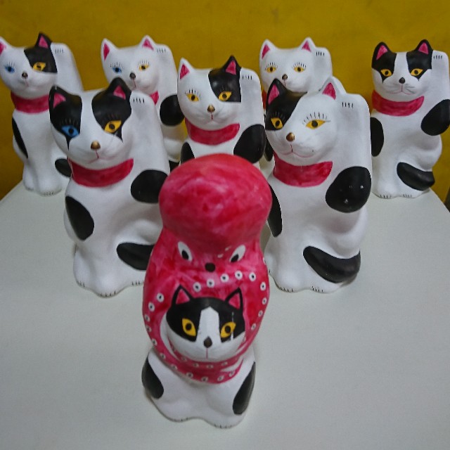 招き猫6の2【山形】相良人形 - 郷土玩具/招き猫十八番