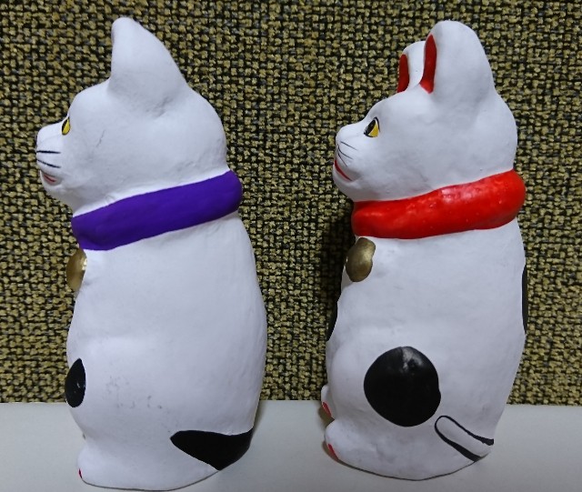 廃絶 旭土人形 招き猫 高山八郎 郷土玩具 稀少品】高山八郎作の三河