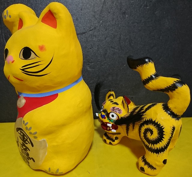 招き猫14の2【福島】三春張子/高柴デコ屋敷 - 郷土玩具/招き猫十八番