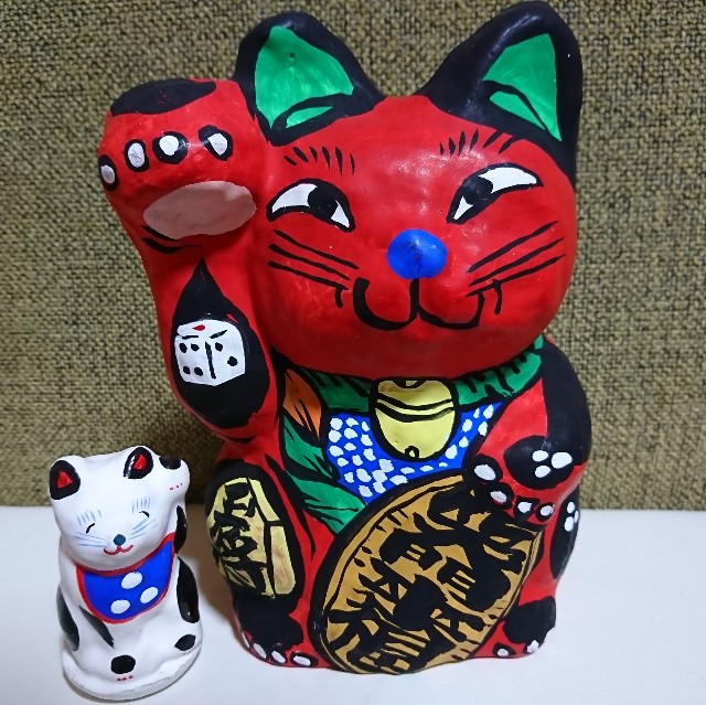 招き猫100の6【埼玉】春日部張子 - 郷土玩具/招き猫十八番