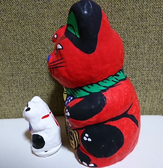 招き猫100の6【埼玉】春日部張子 - 郷土玩具/招き猫十八番