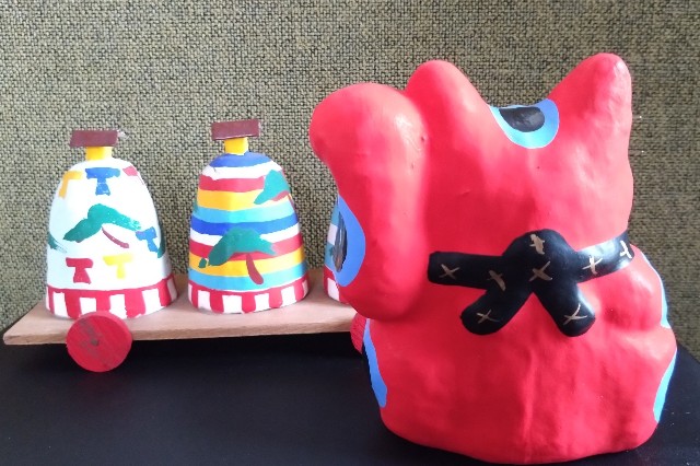 招き猫154の3【兵庫】姫路張子 - 郷土玩具/招き猫十八番