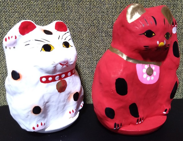 招き猫　張り子　郷土玩具 招き猫155【埼玉】大里張子 - 郷土玩具/招き猫十八番